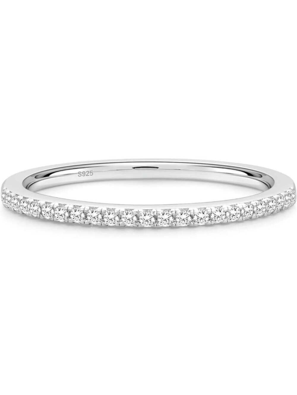 925 Sterling Silver Eternity Wedding Band Ring for Women, Sizes 3-13